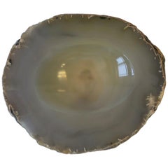 Grey Agate Vessel Bowl or Decorative Object