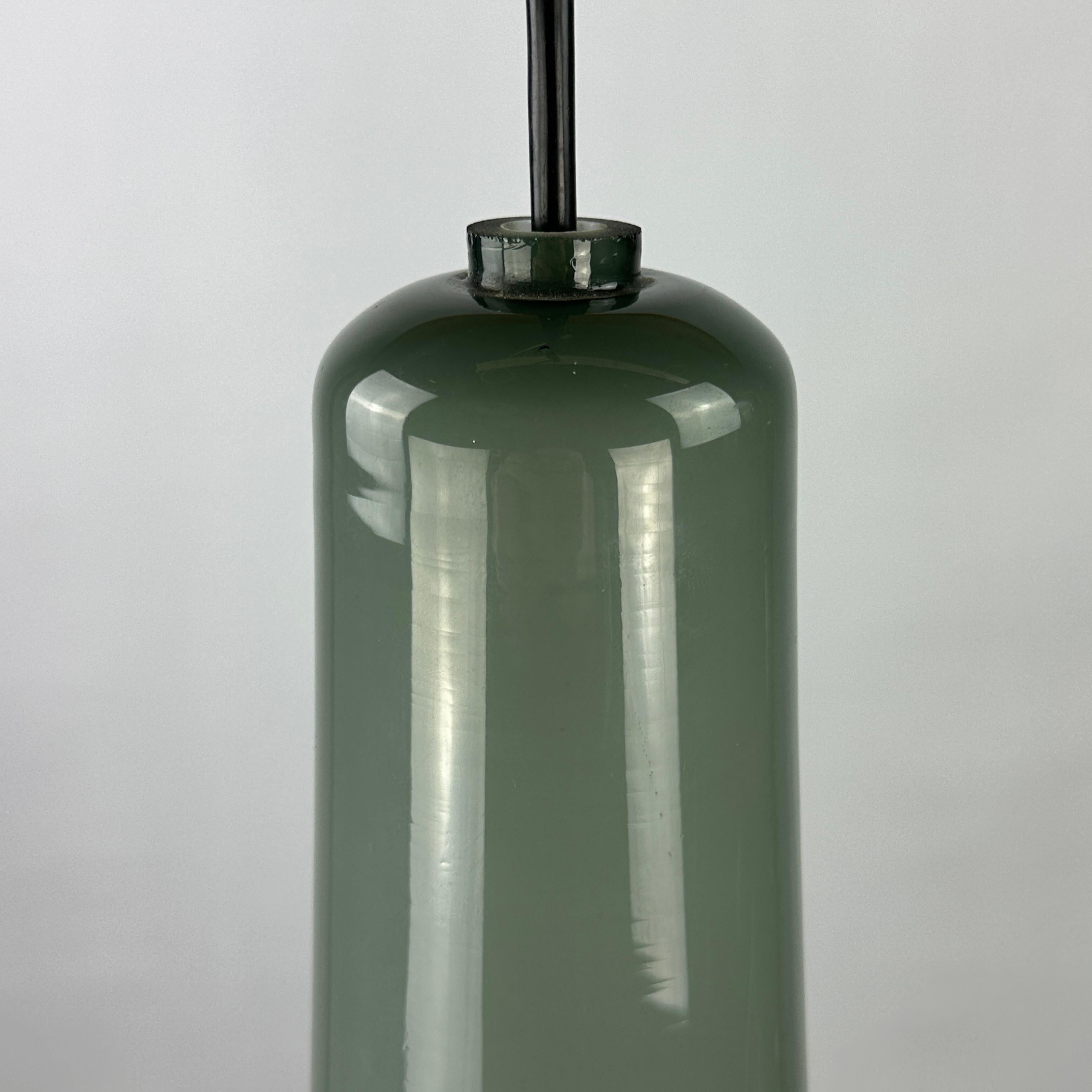 Grey opaline glass pendant lamp KRETA for Holmegaard by Jacob Bang 1960 For Sale 3