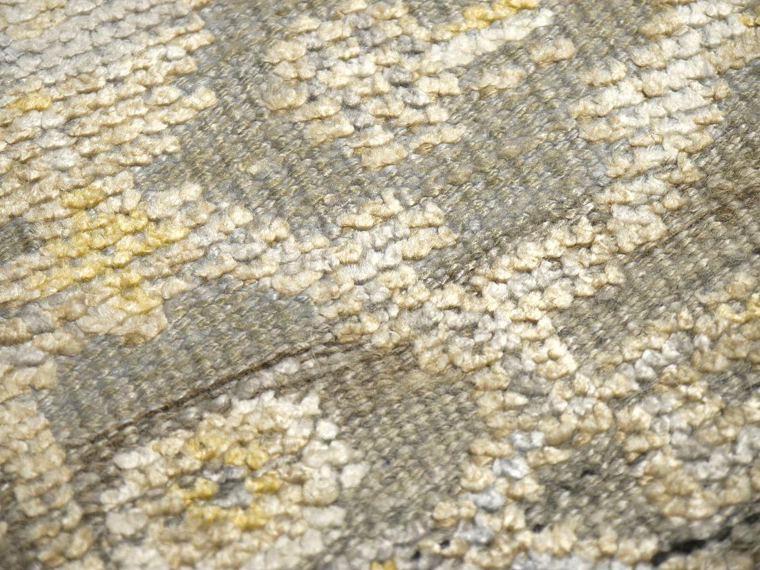 Grauer Oushak-Teppich im Vintage-Stil im Oushak-Stil 6 x 4 Fuß, handgeknüpft aus Wolle und Viskose im Angebot 7