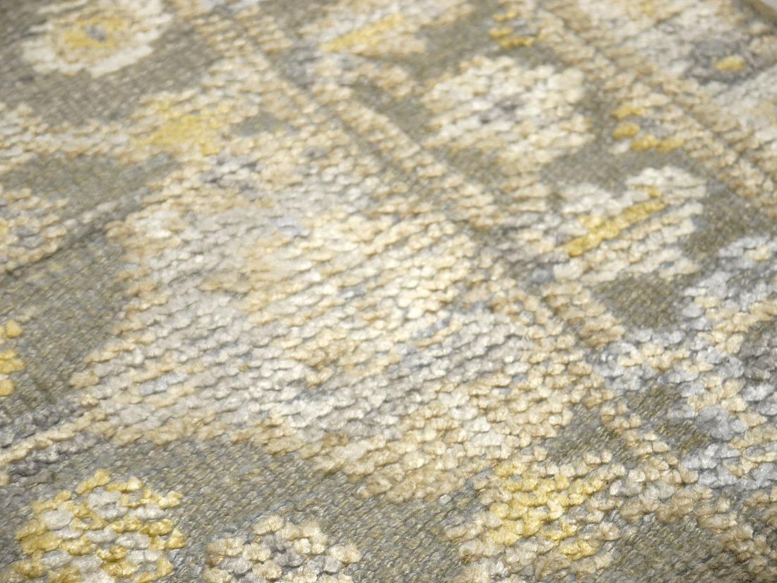 Grauer Oushak-Teppich im Vintage-Stil im Oushak-Stil 6 x 4 Fuß, handgeknüpft aus Wolle und Viskose im Angebot 8