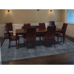 Grey Overdyed Tabriz Sheared Low Hand Knotted Oriental Rug