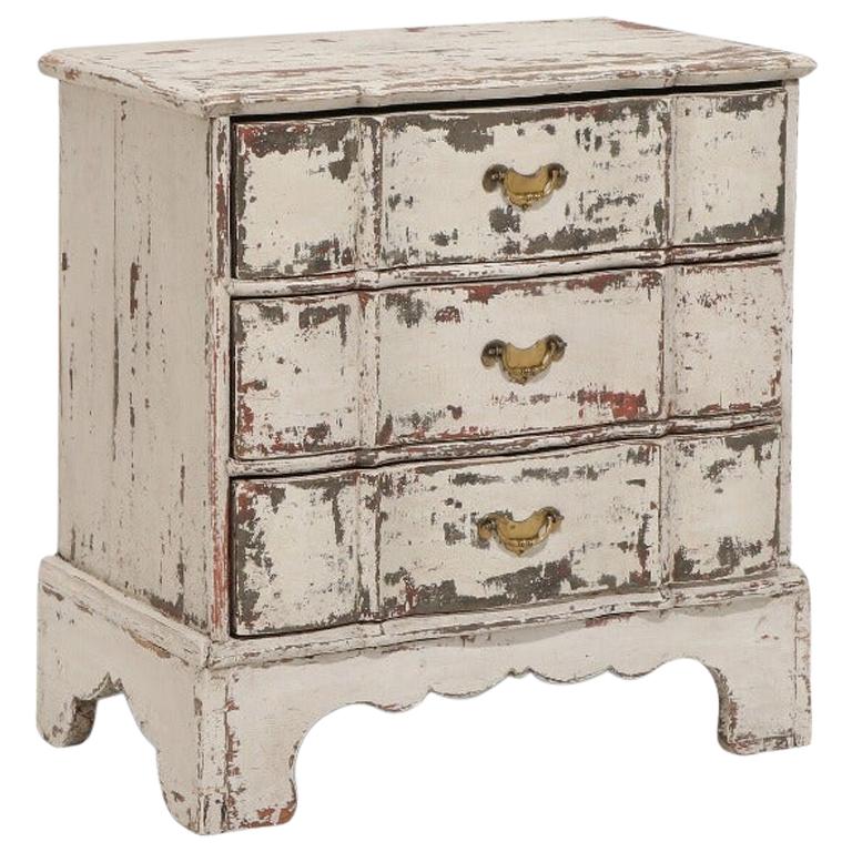 Grey Painted Baroque Chest of Drawers, 18th Century