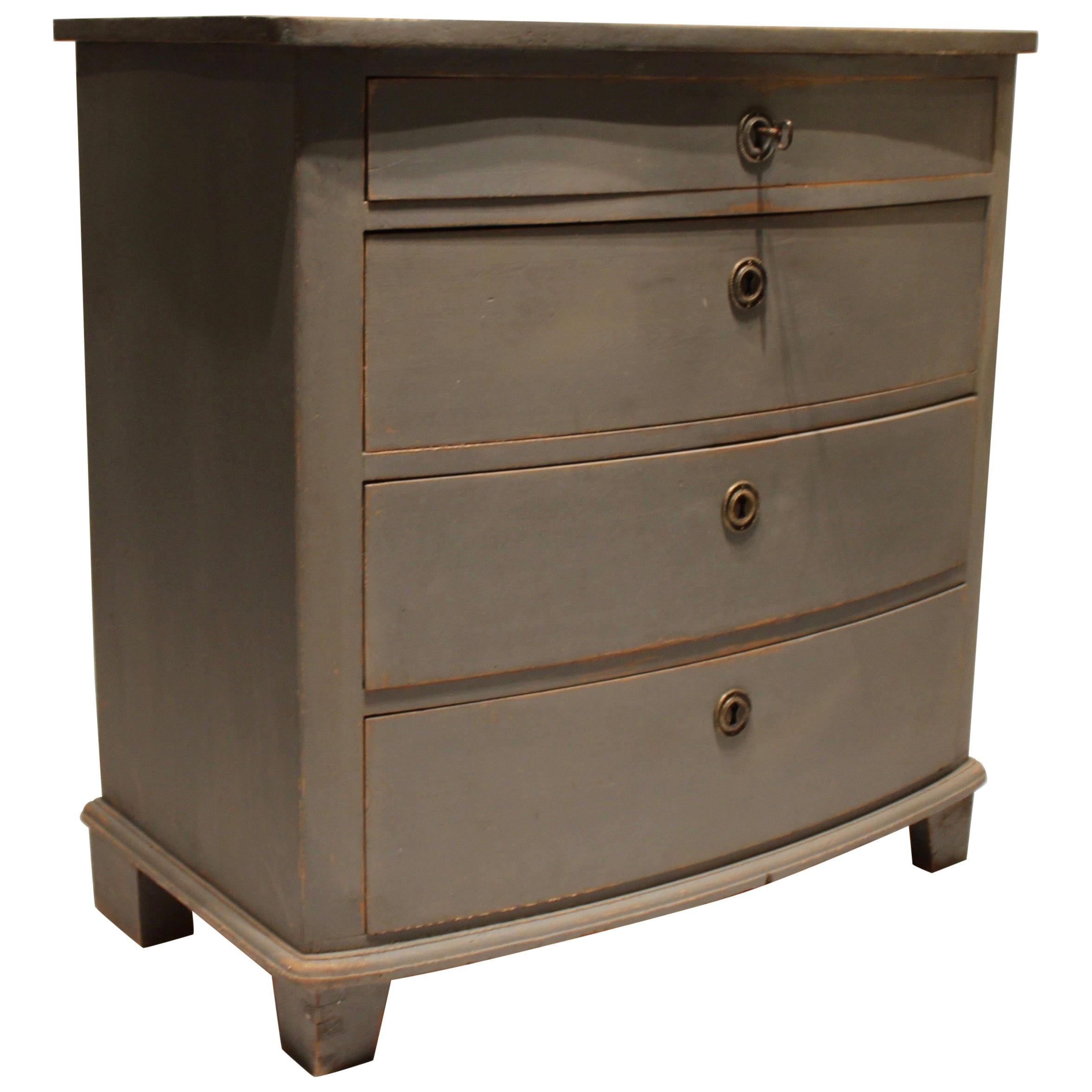 Grey Painted Chest of Drawers in the Style of Gustavian, 1880s