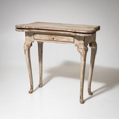 Tavolo da gioco inglese verniciato di grigio, XIX secolo