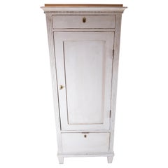 Grey Painted Gustavian Tall Cabinet, in Great Condition from the 1840s
