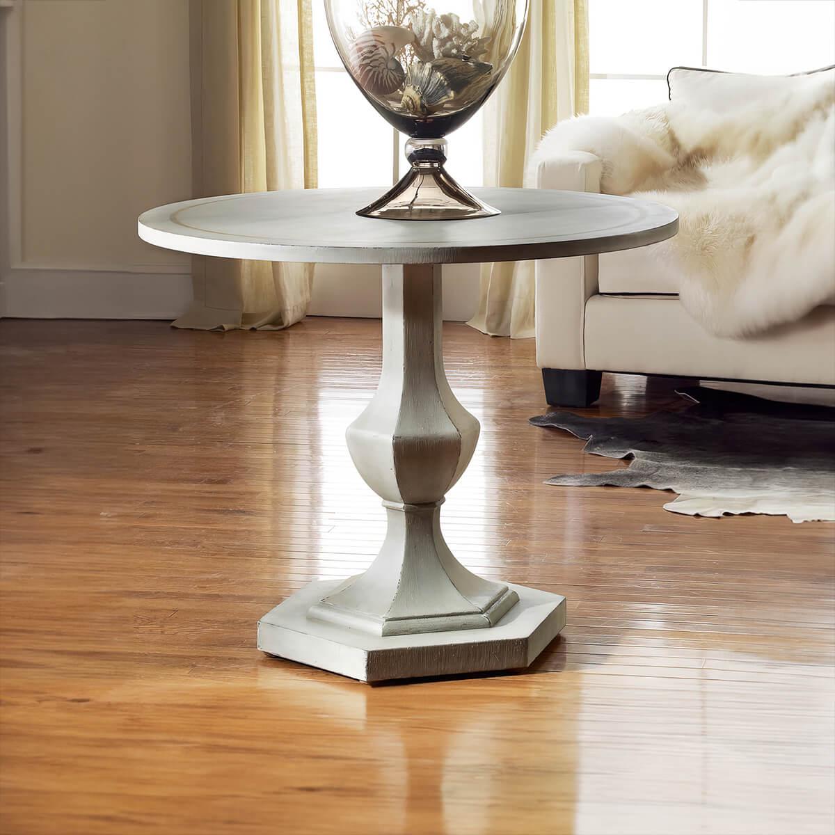Neoclassical Grey Painted Neo Classic Center Table For Sale