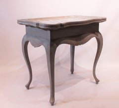 Grey Painted Rococo Shaped Tile-Table, from the 1780s