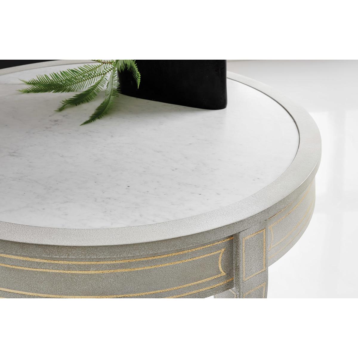 grey round side table