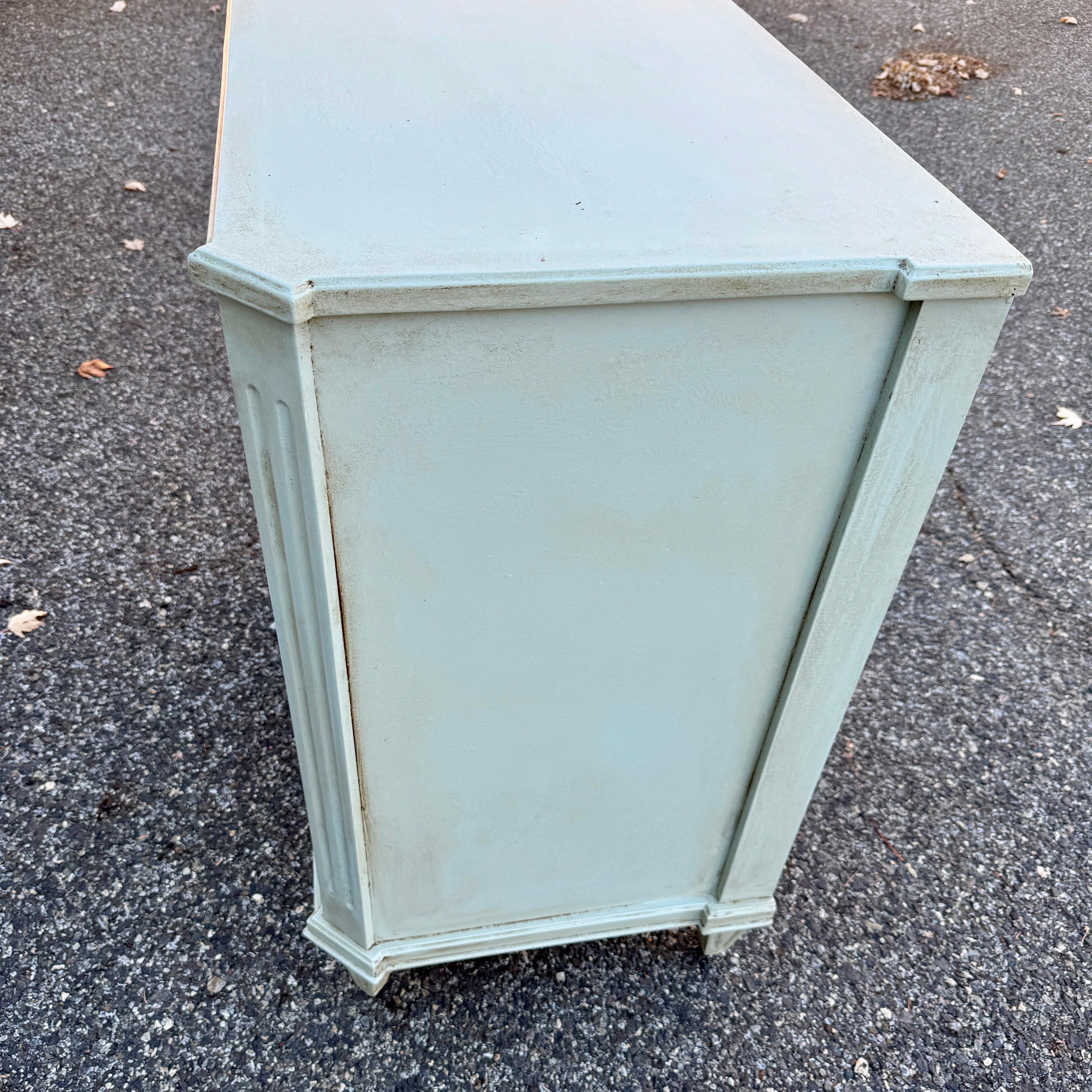 Contemporary Swedish Gustavian Style Painted 3 Drawer Chest Bureau For Sale