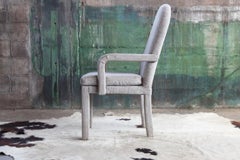 Grey Parsons Milo Baughman Style Armchair, 1980s