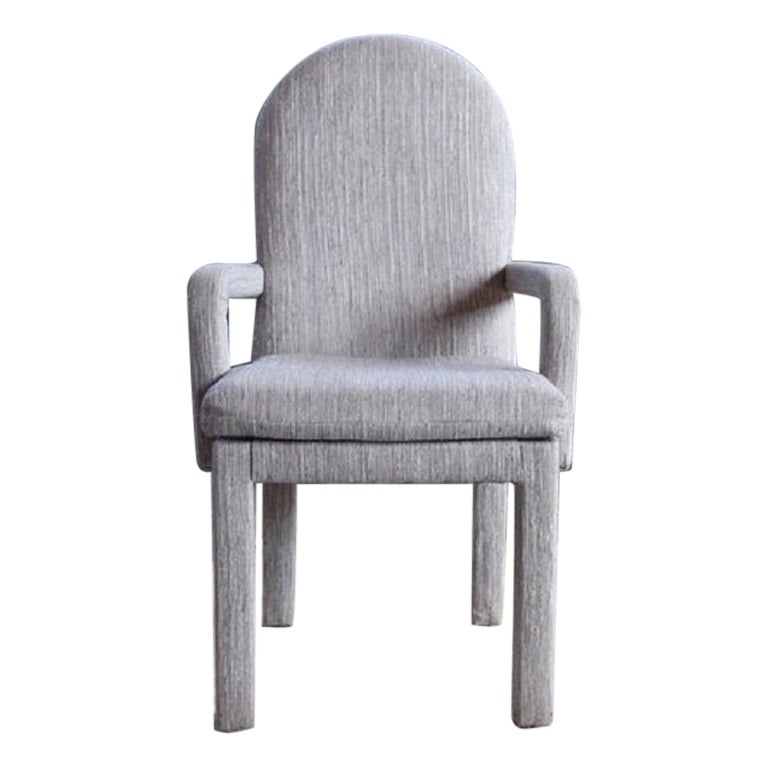 Grey Parsons Milo Baughman Style Armchair, 1980s