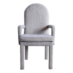 Grey Parsons Milo Baughman Style Armchair, 1980s
