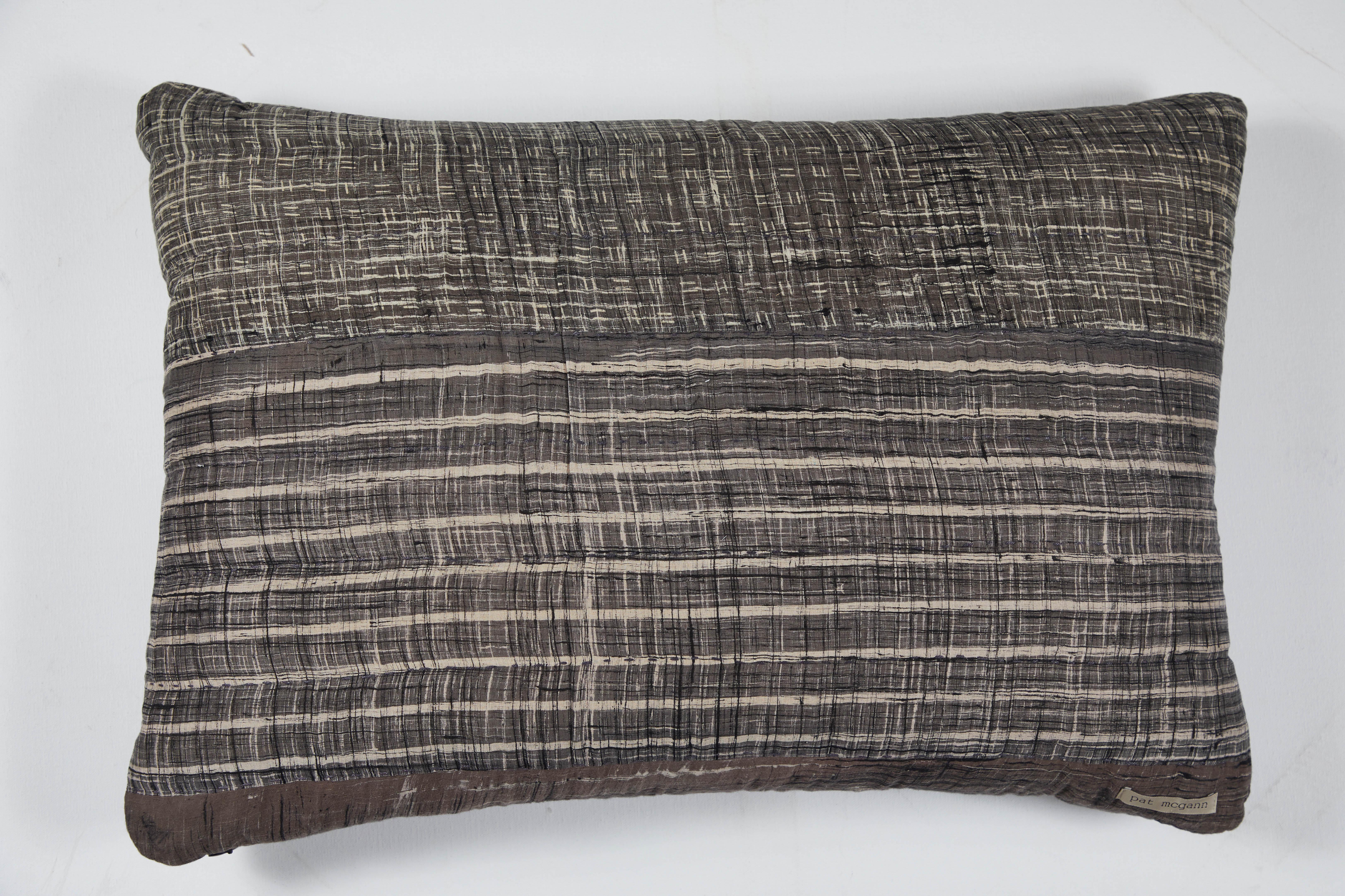 Grey Patchwork Pillow  In New Condition For Sale In Los Angeles, CA