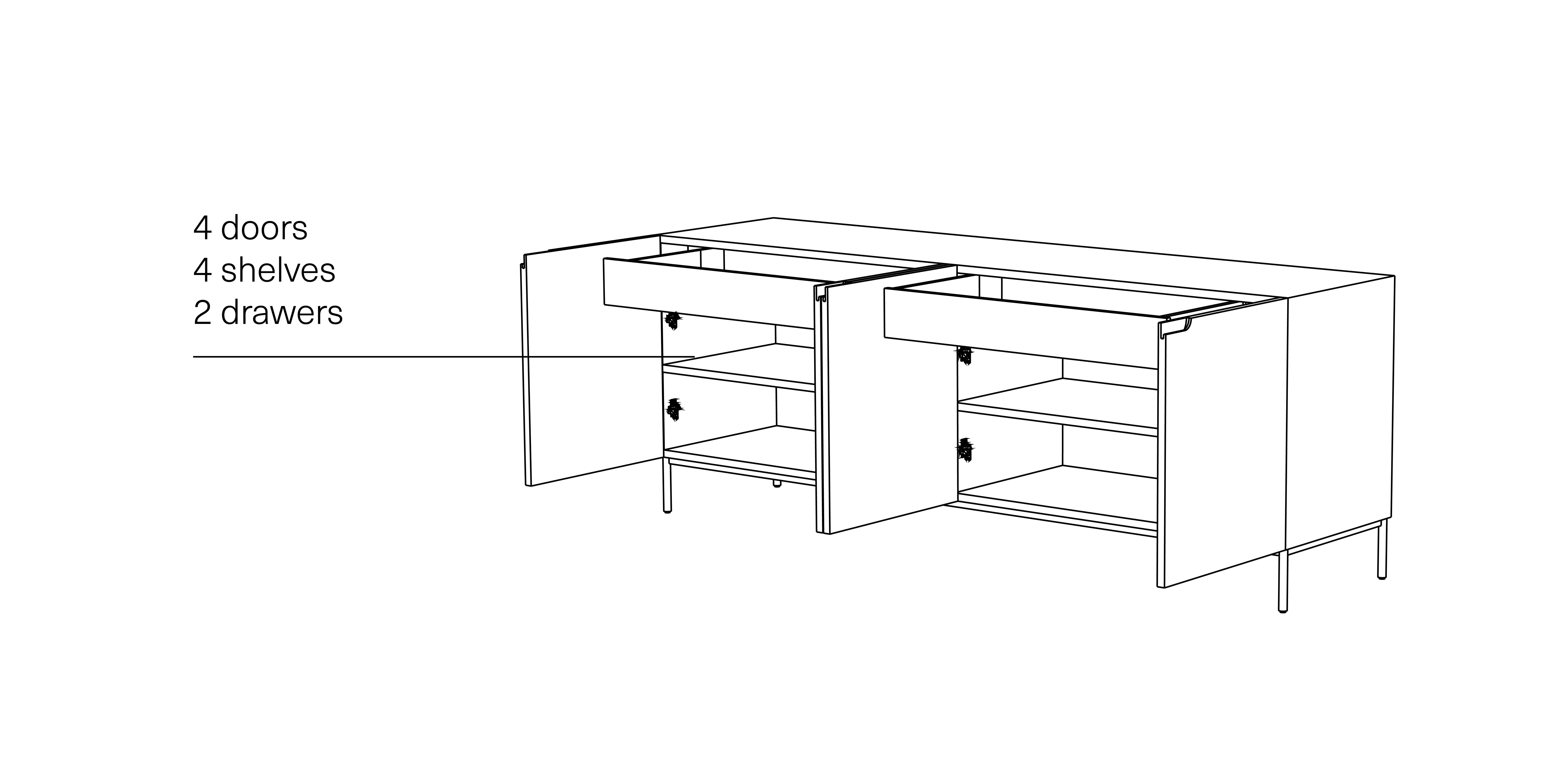 Crédence, meuble de rangement, console en placage de bois foncé de Joel Escalona en vente 5