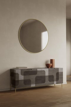 Bodega Credenza, Cabinet, Console in Dark Wood Marquetry Veneer by Joel Escalona