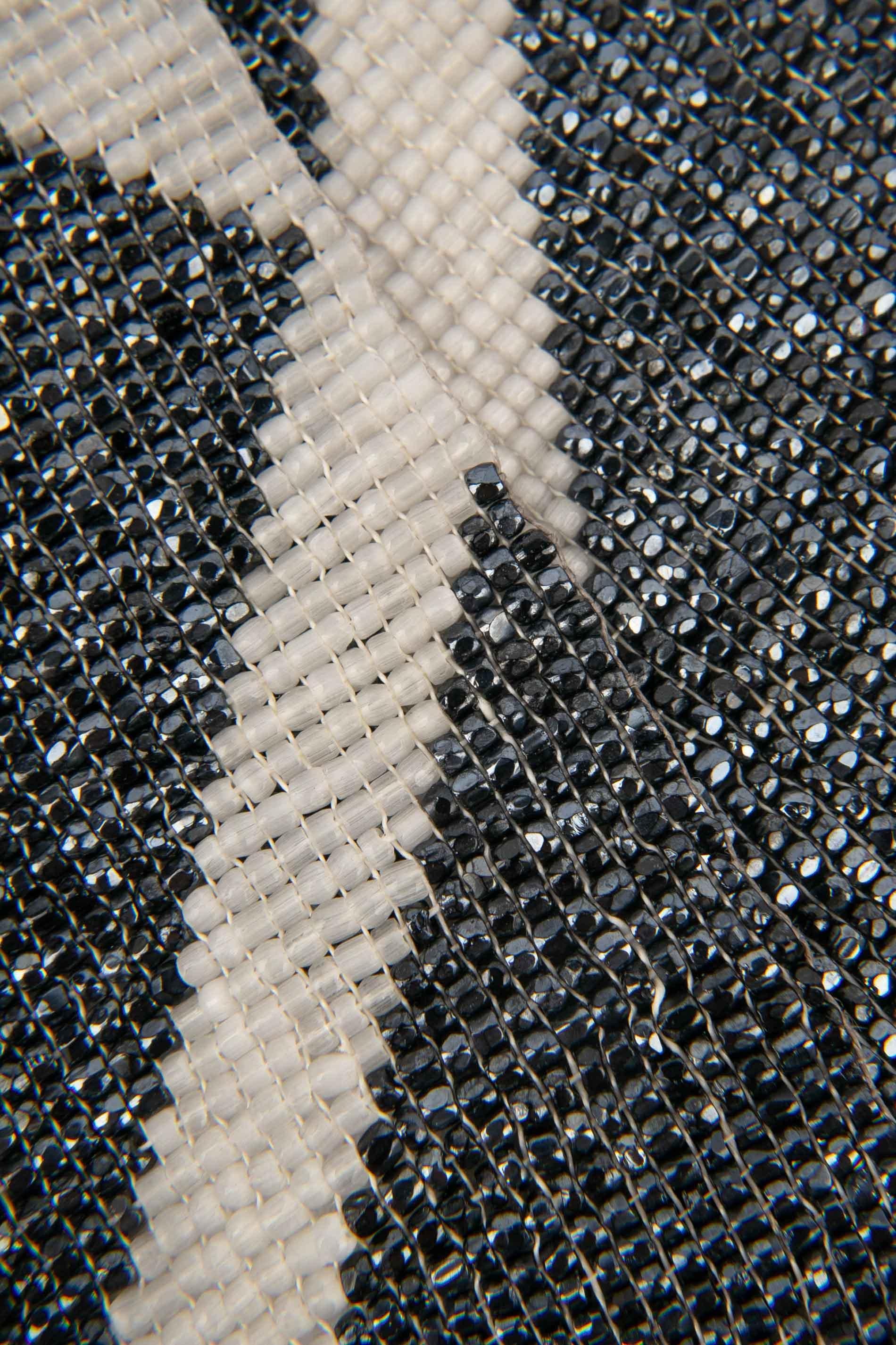 Grey Pearl Belt with Leather Fringes For Sale 1