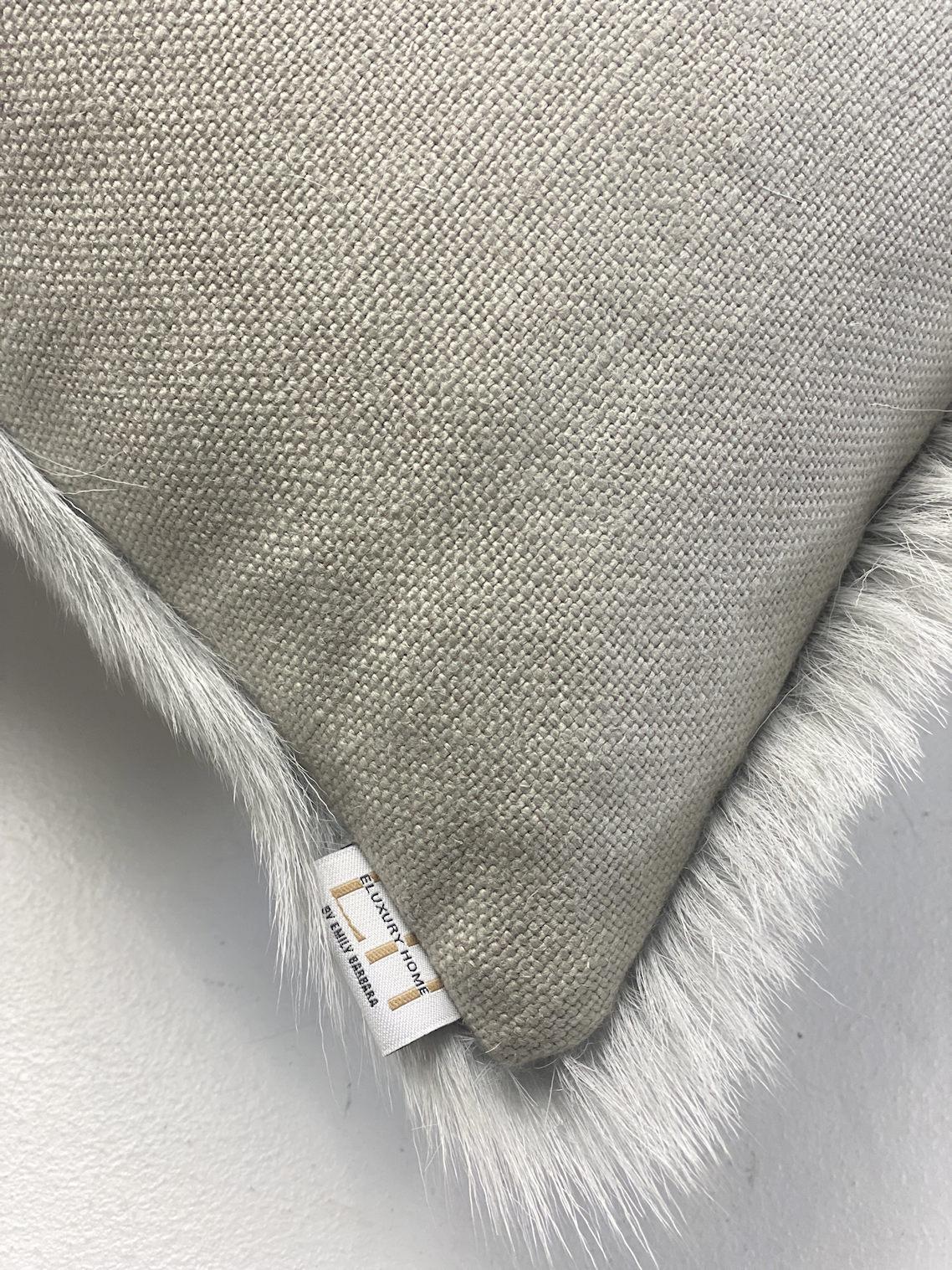 American Classical Grey Pillow Goat Hair 18x18