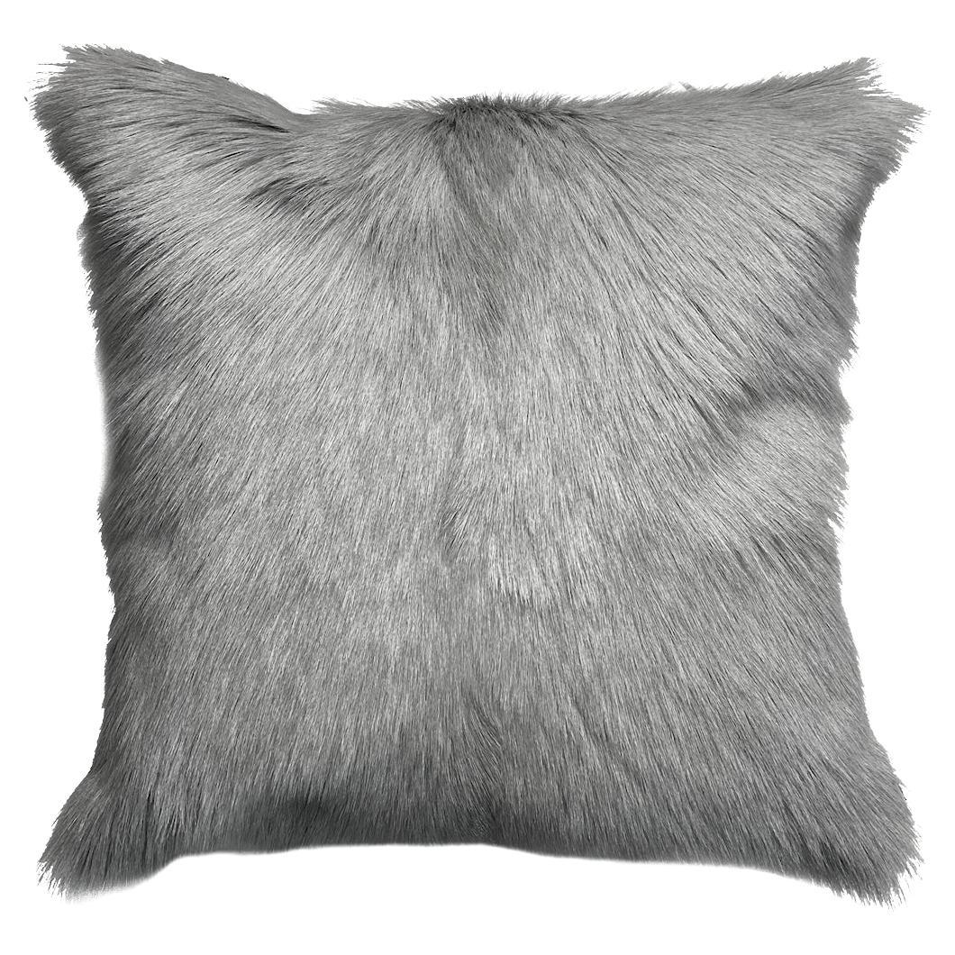 Grey Pillow Goat Skin 16x16" 40x40cm