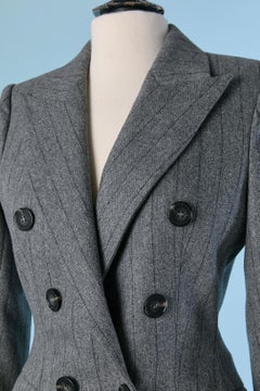 Grauer Hosenanzug mit Nadelstreifen und Flanelle-Hose ALEXANDRE VAUTHIER