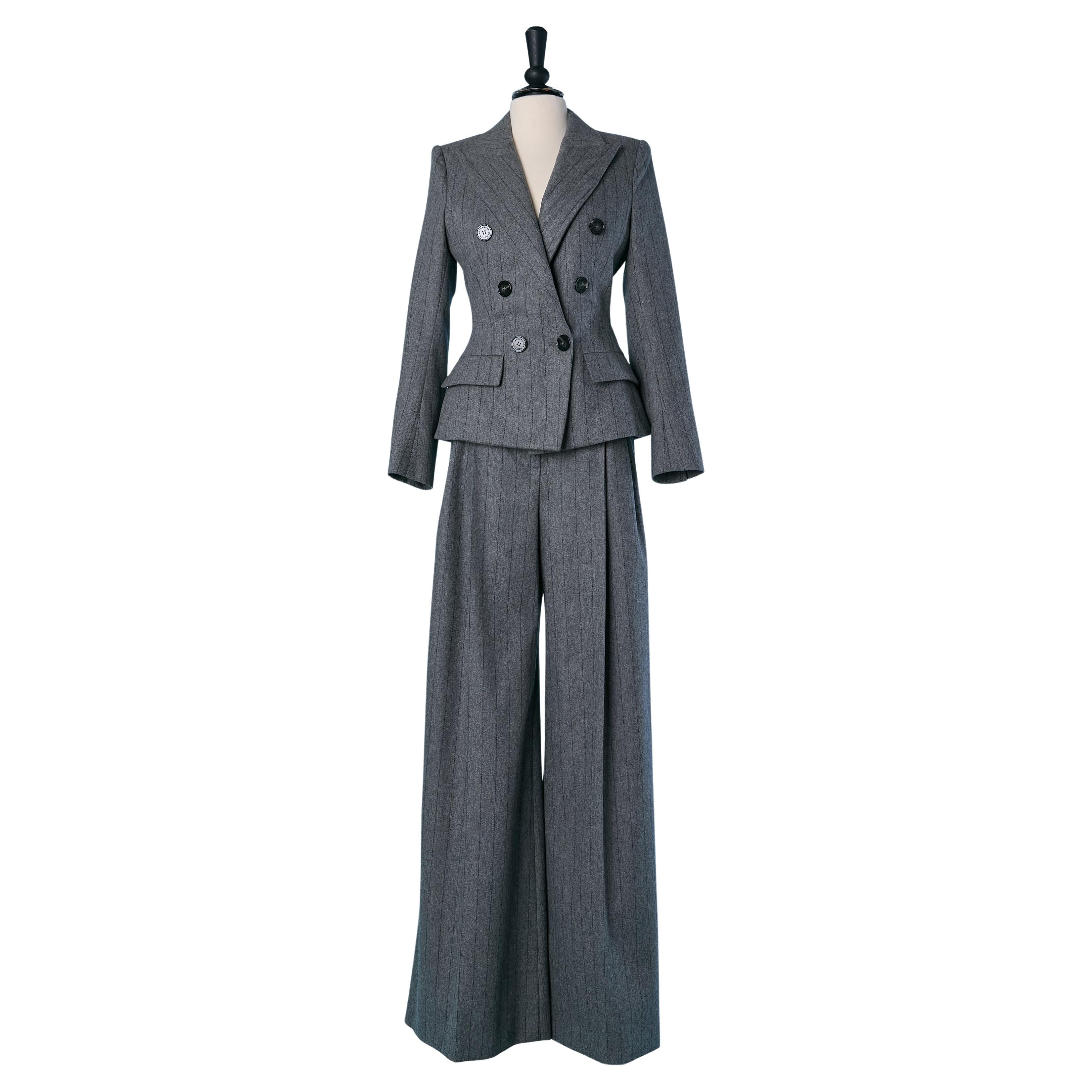 Pantalone pantalone grigio a righe ALEXANDRE VAUTHIER in vendita