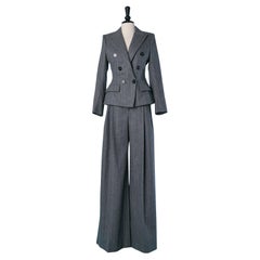Grauer Hosenanzug mit Nadelstreifen und Flanelle-Hose ALEXANDRE VAUTHIER