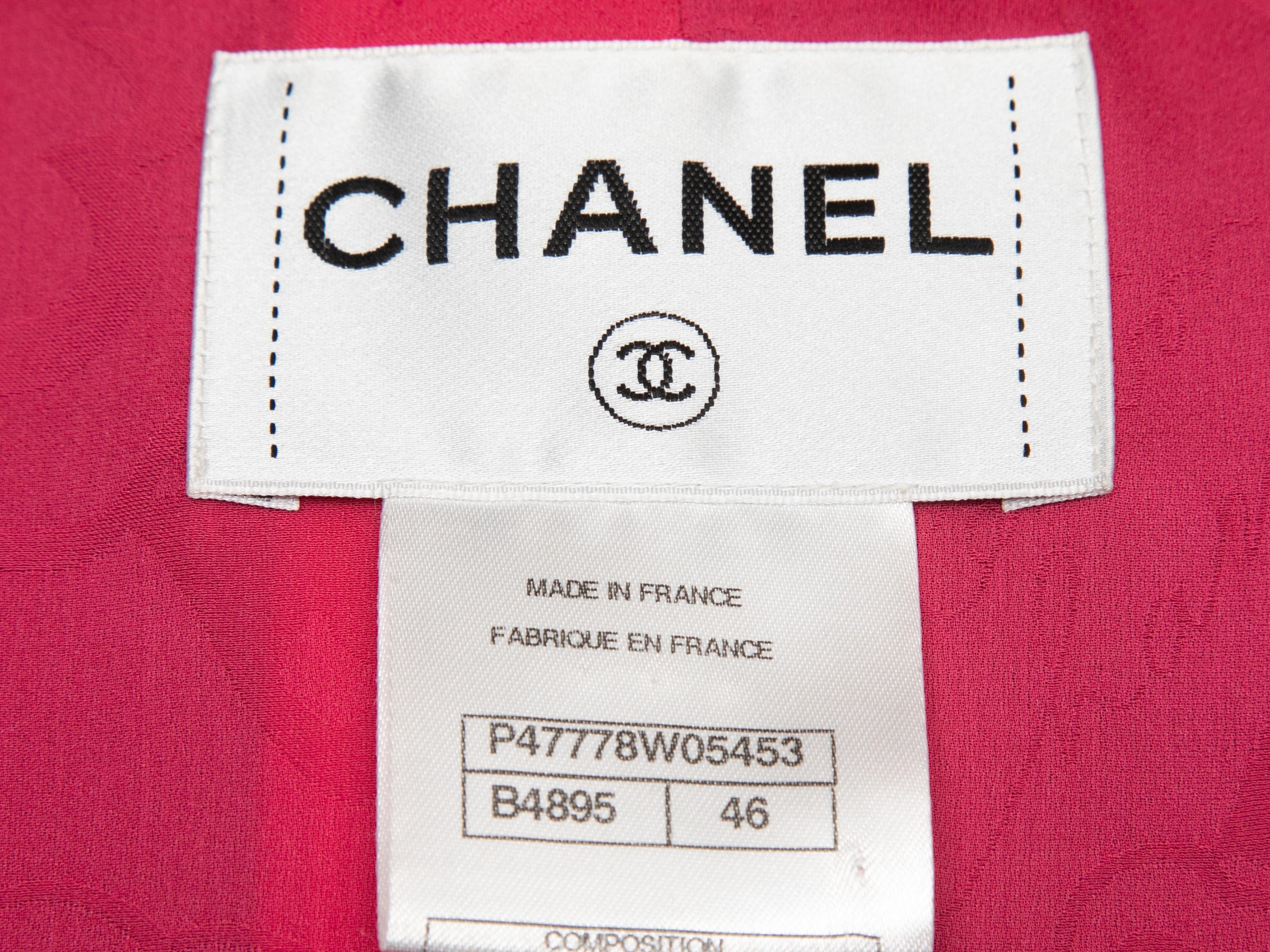 Women's Grey & Pink Chanel Color Block Blazer Size FR 46 For Sale