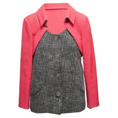 Grey & Pink Chanel Color Block Blazer Size FR 46