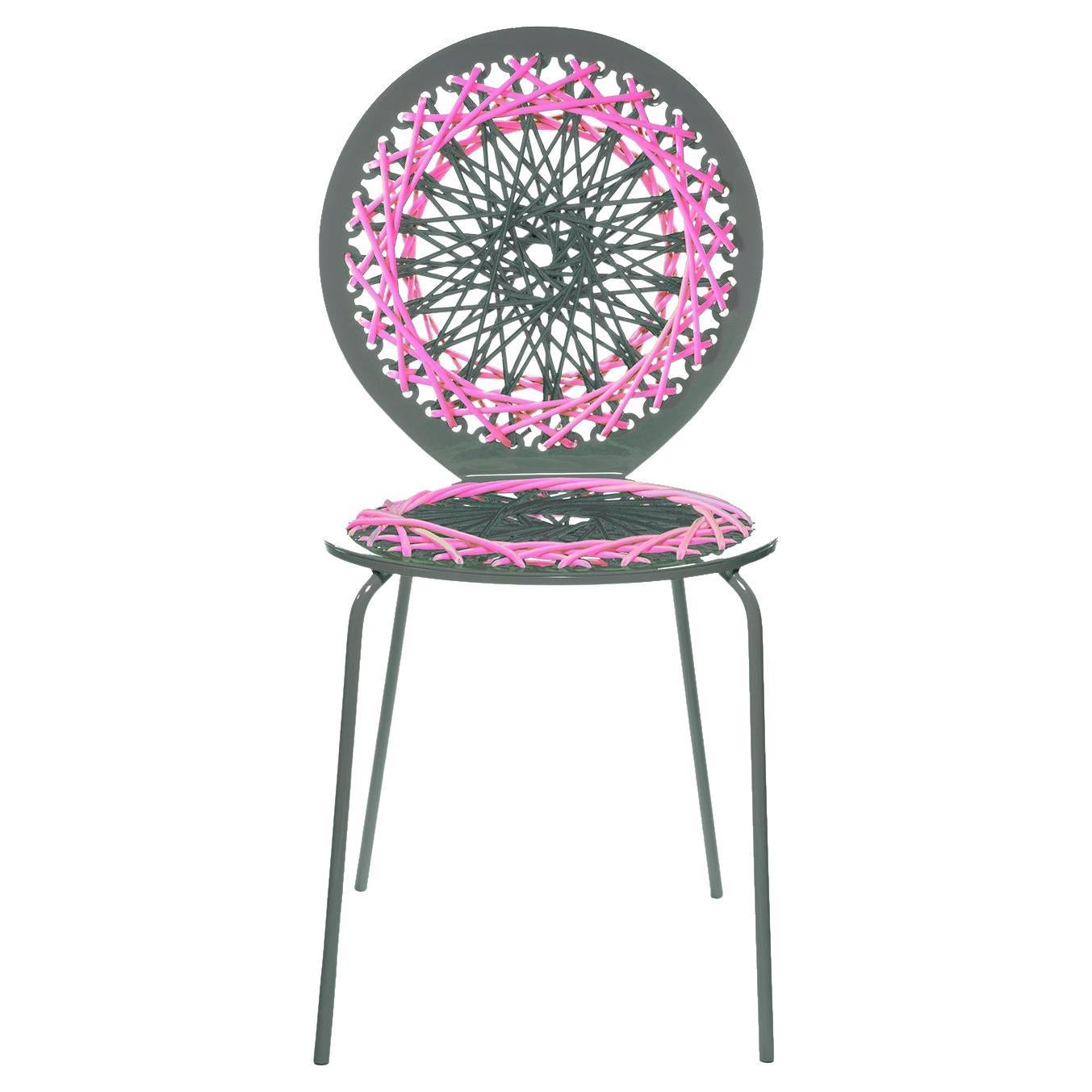 Grey & Pink Stretch Chair