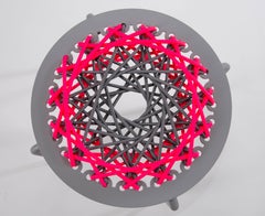 Grau & Rosa Stretch Hocker