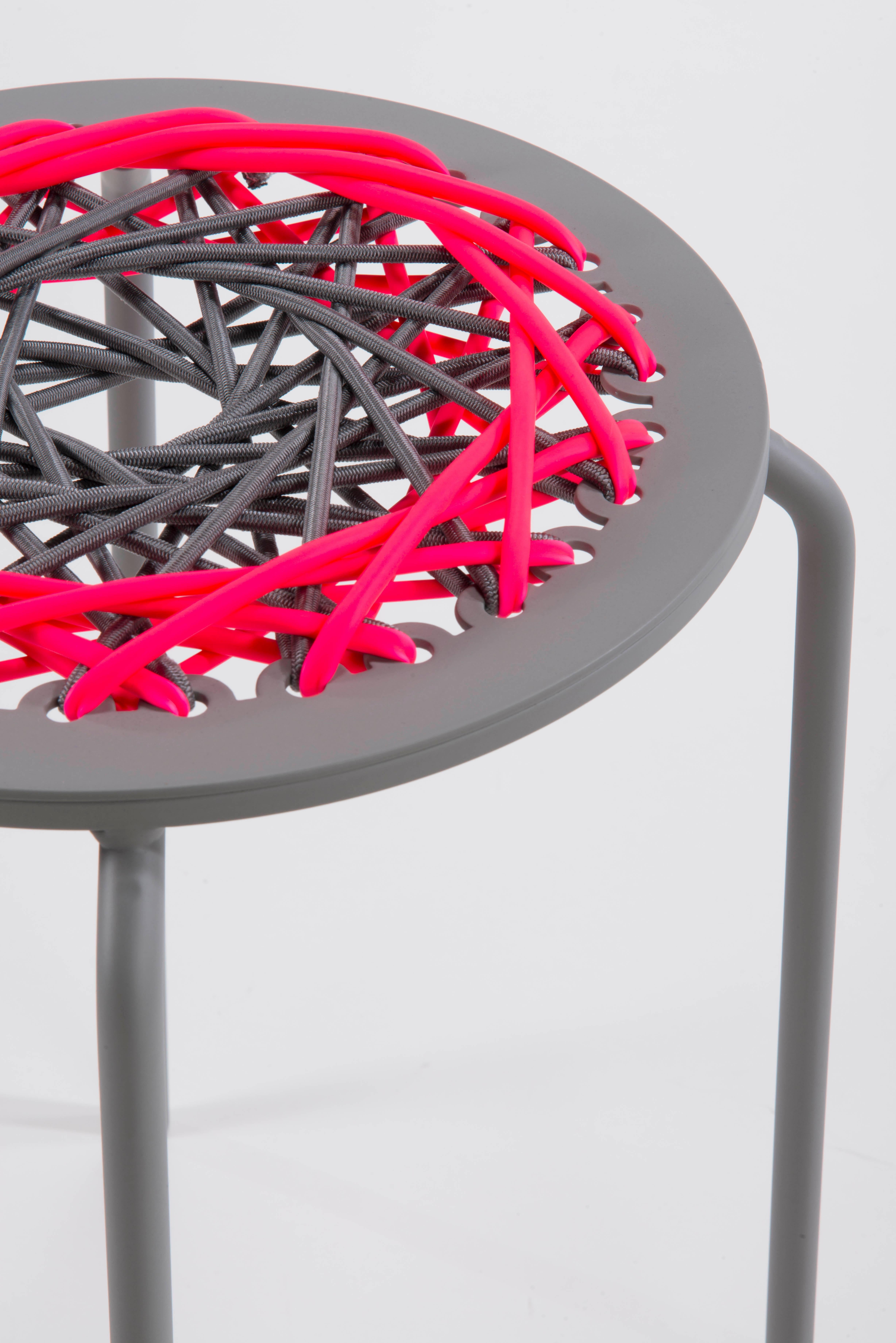 Moderno Sgabello elastico grigio e rosa in vendita