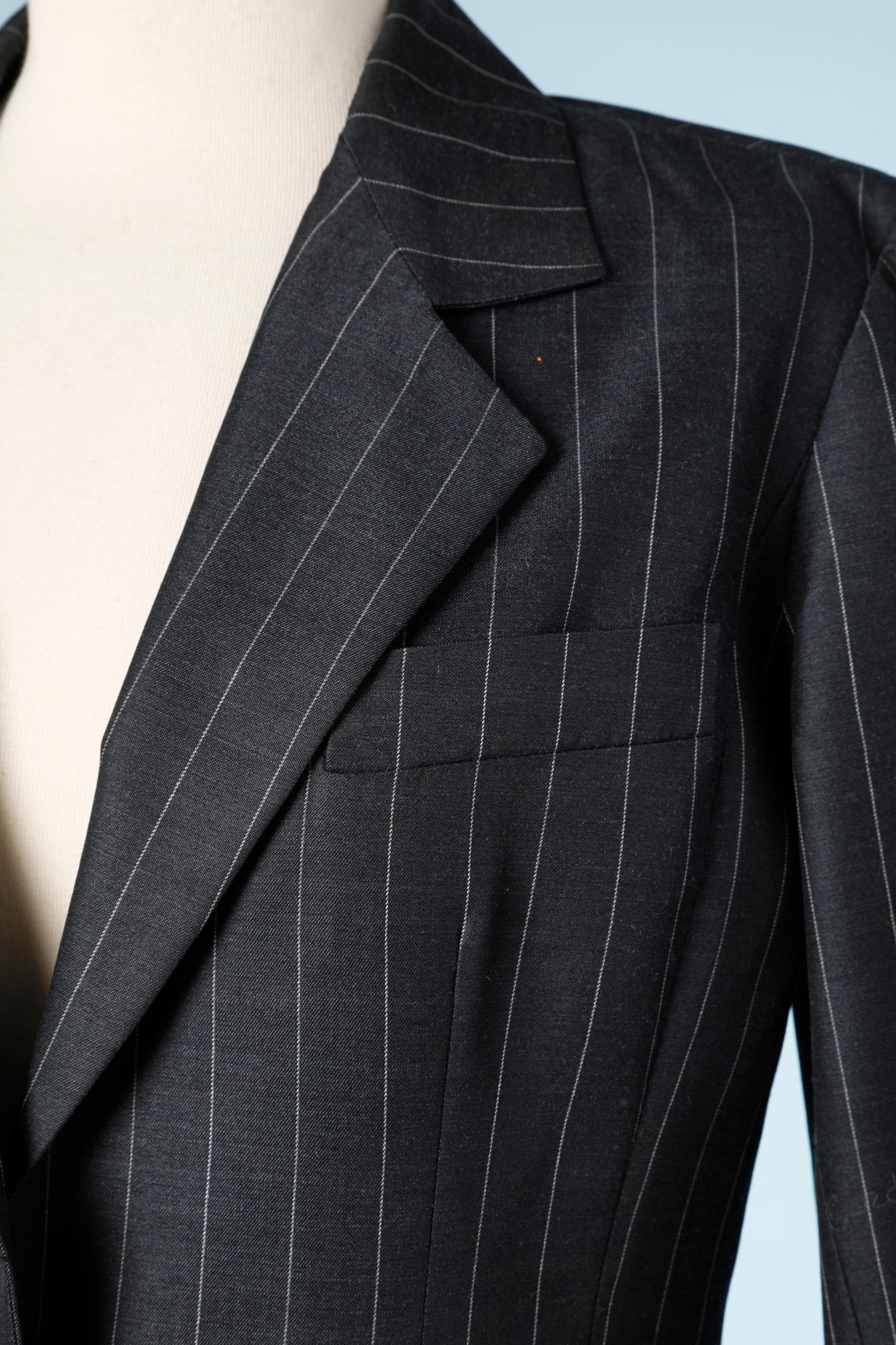 Grey pinstripes pant-suit ( and extra skirt) Jean-Louis Scherrer ...