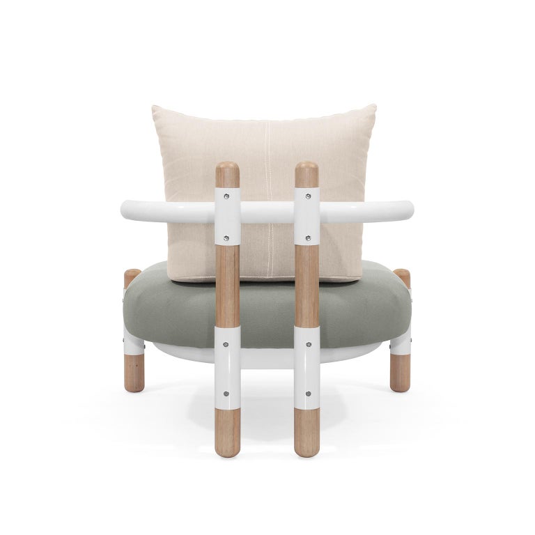 Modern Grey PK15 Single Seat Sofa, Carbon Steel Structure & Wood Legs by Paulo Kobylka For Sale