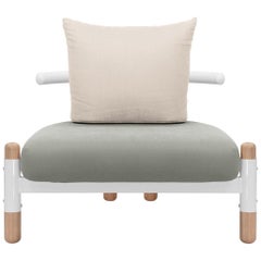 Grey PK15 Single Seat Sofa, Carbon Steel Structure & Wood Legs by Paulo Kobylka