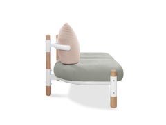 Grey PK15 Two-Seat Sofa, Carbon Steel Structure and Wood Legs by Paulo Kobylka