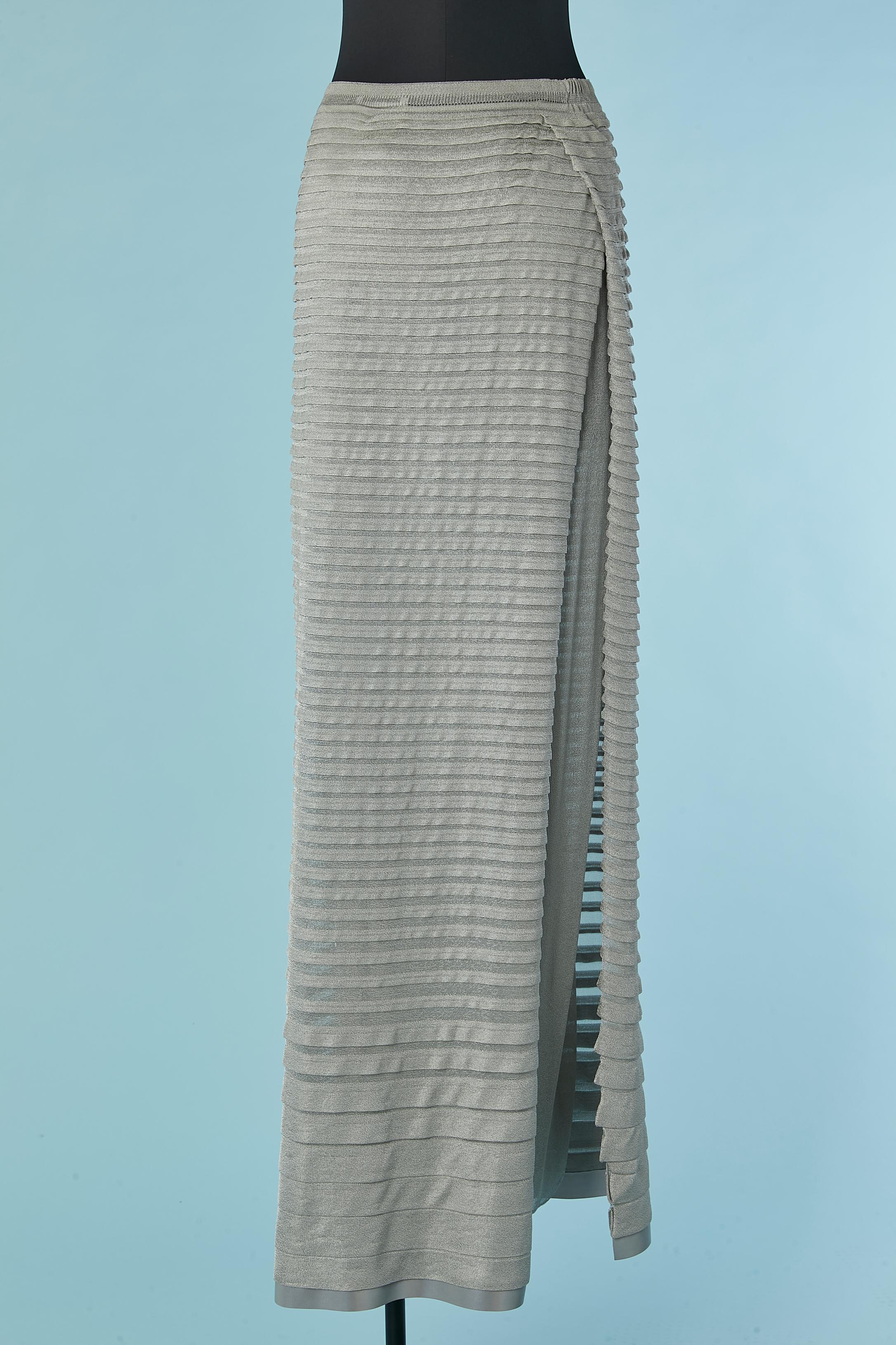 Grey pleated sleeveless top with double lay skirt CHANEL For Sale 5