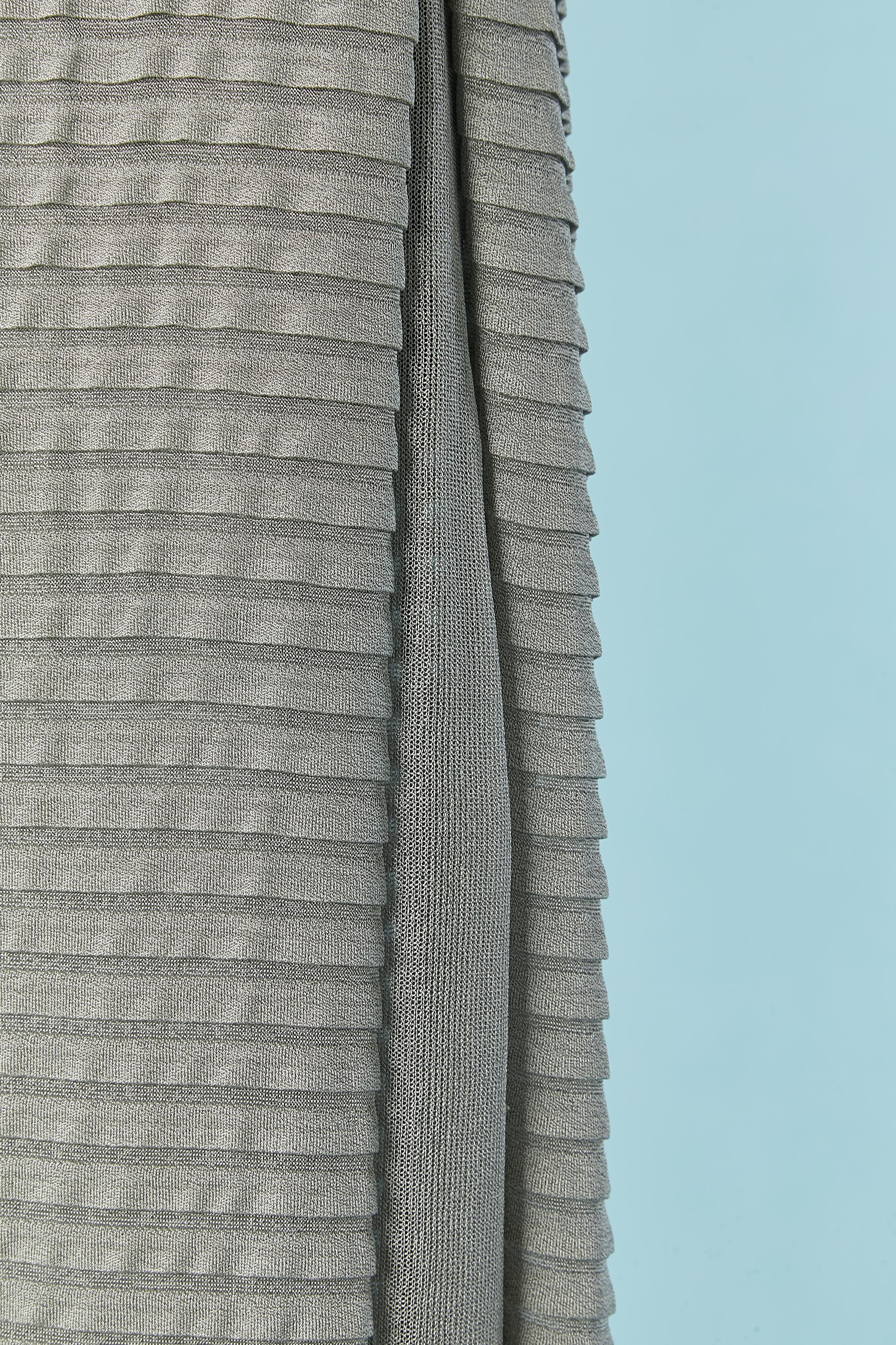 Women's Grey pleated sleeveless top with double lay skirt CHANEL For Sale