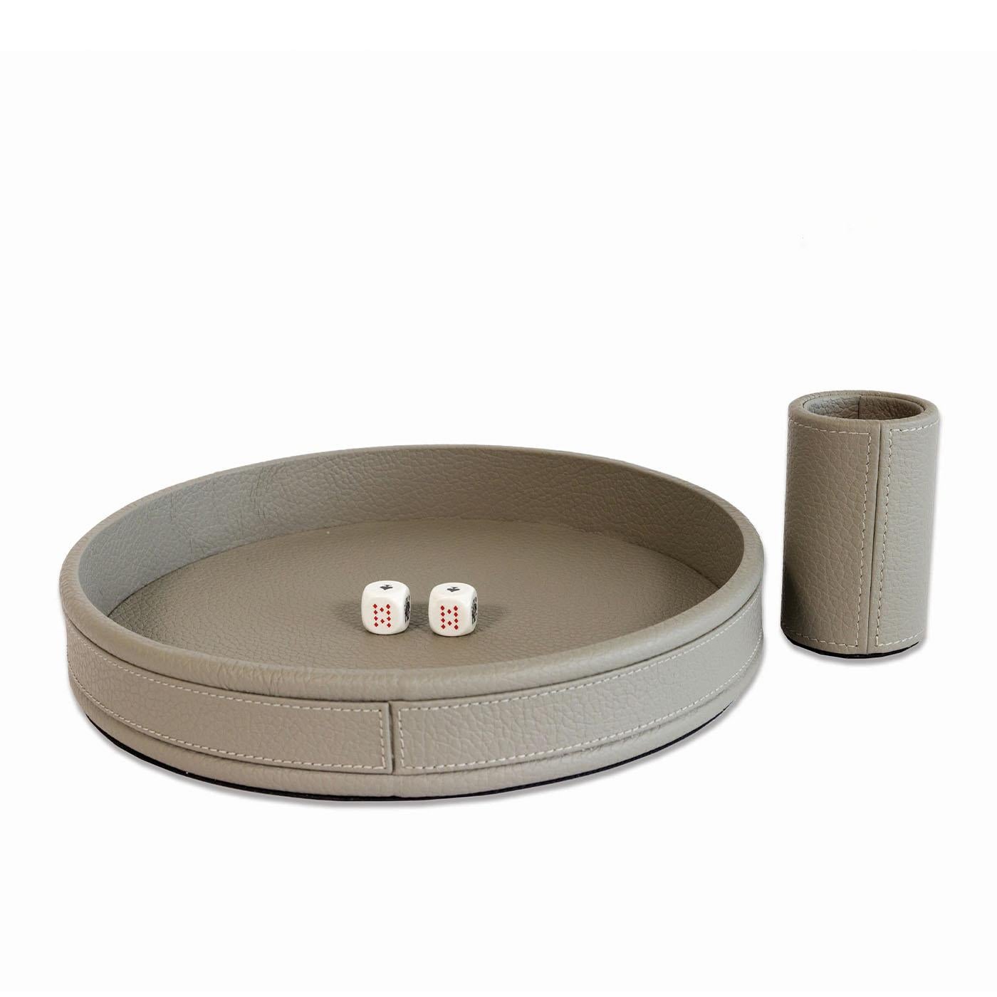 Italian Grey Poker Tray Dices For Sale