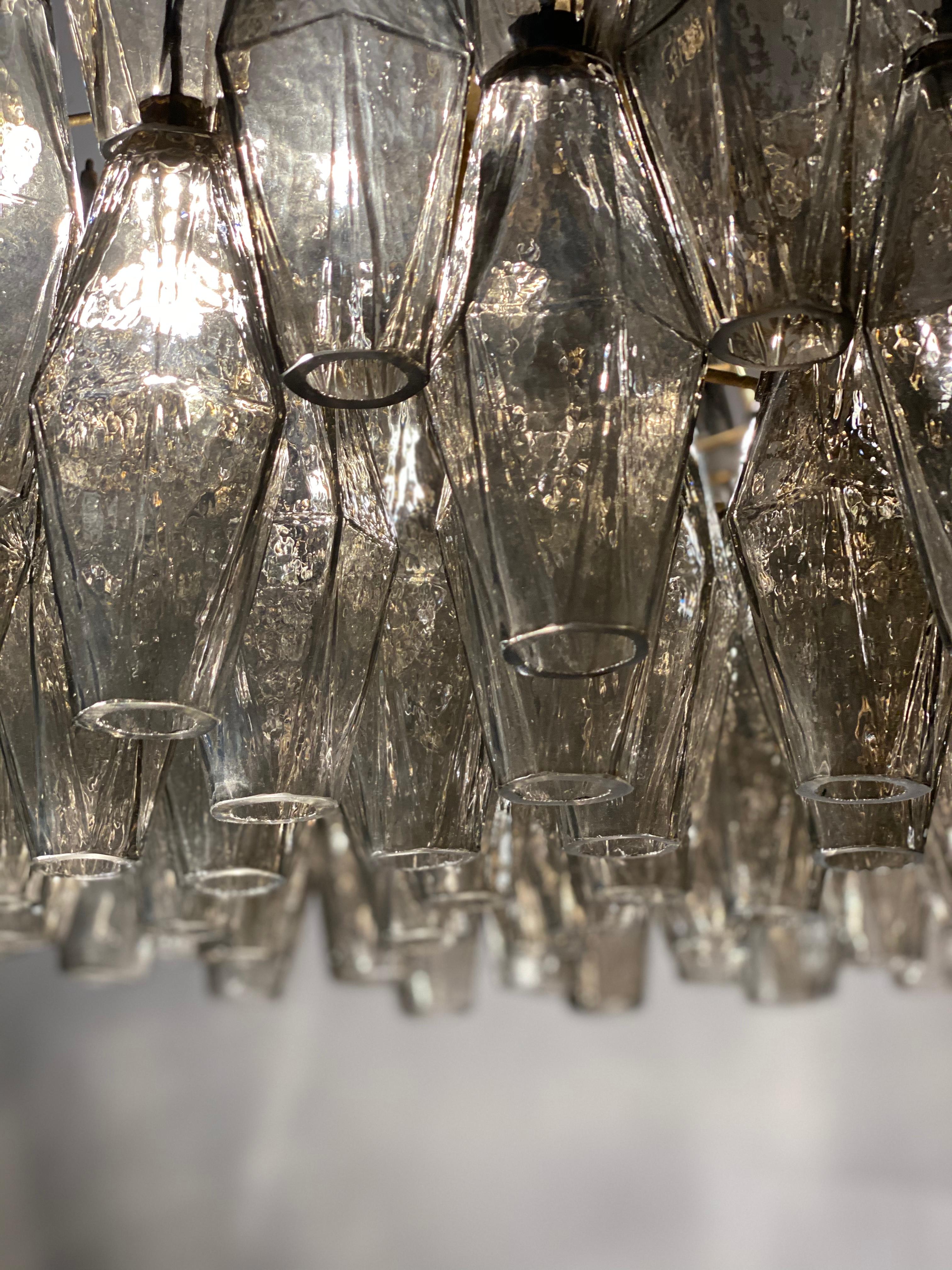 Grey Poliedri Murano Glass Chandeliers Carlo Scarpa Style 4