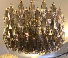 Grey Poliedri Murano Glass Chandeliers Carlo Scarpa Style