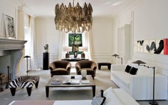 Grey Poliedri Murano Glass Chandeliers Carlo Scarpa Style