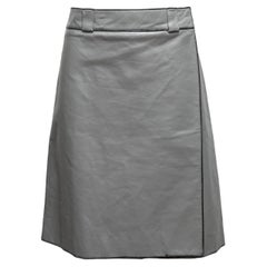 Vintage Grey Prada 2018 Leather Skirt Size IT 46