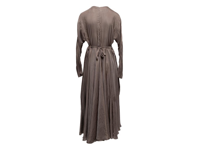 Grey Prada 2019 Silk Long Sleeve Dress Size US M