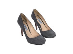 Prada Grey Suede Pumps