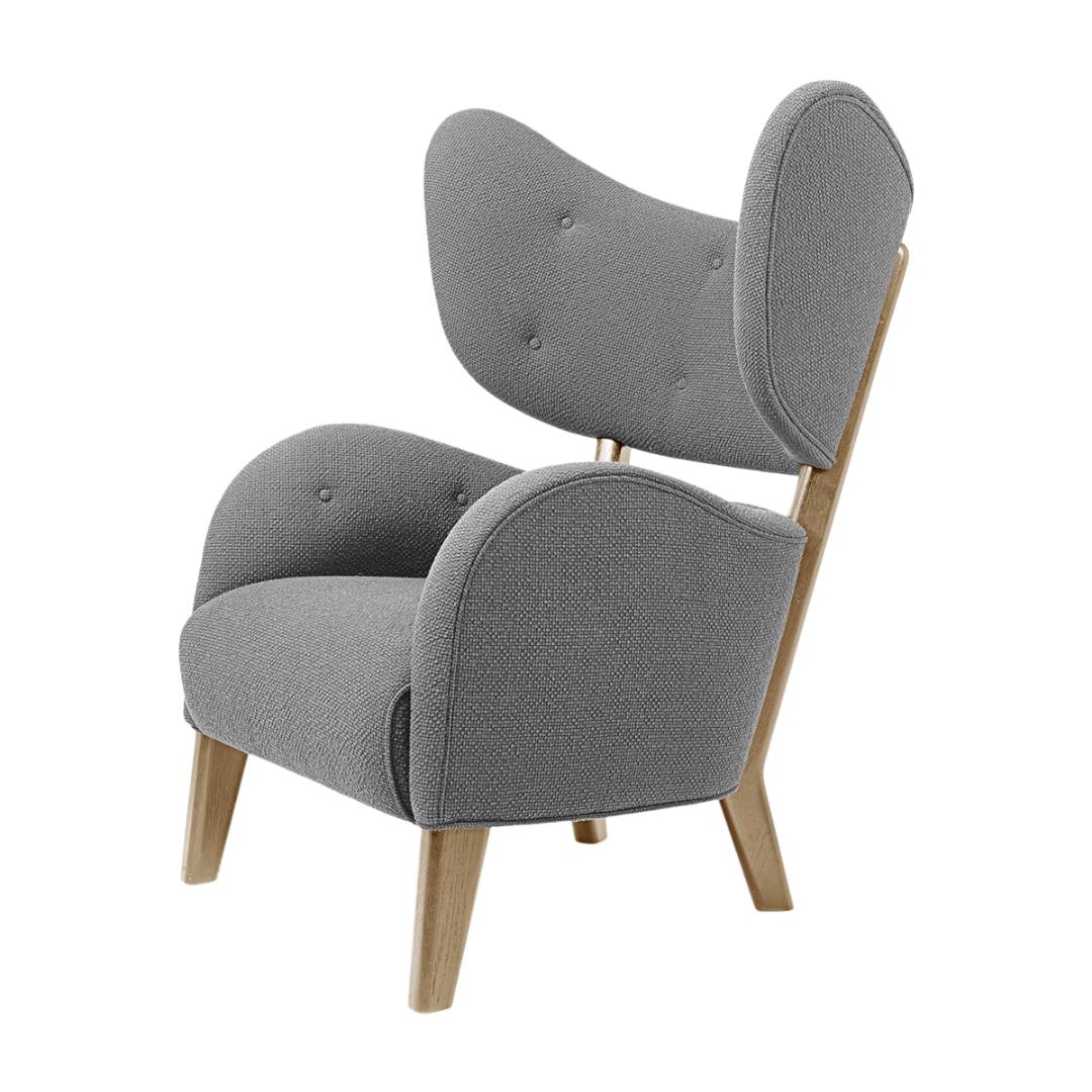 Grey Raf Simons Vidar 3 natural oak my own chair lounge chair by Lassen
Dimensions: W 88 x D 83 x H 102 cm 
Materials: Textile

Flemming Lassen's iconic armchair from 1938 was originally only made in a single edition. First, the then