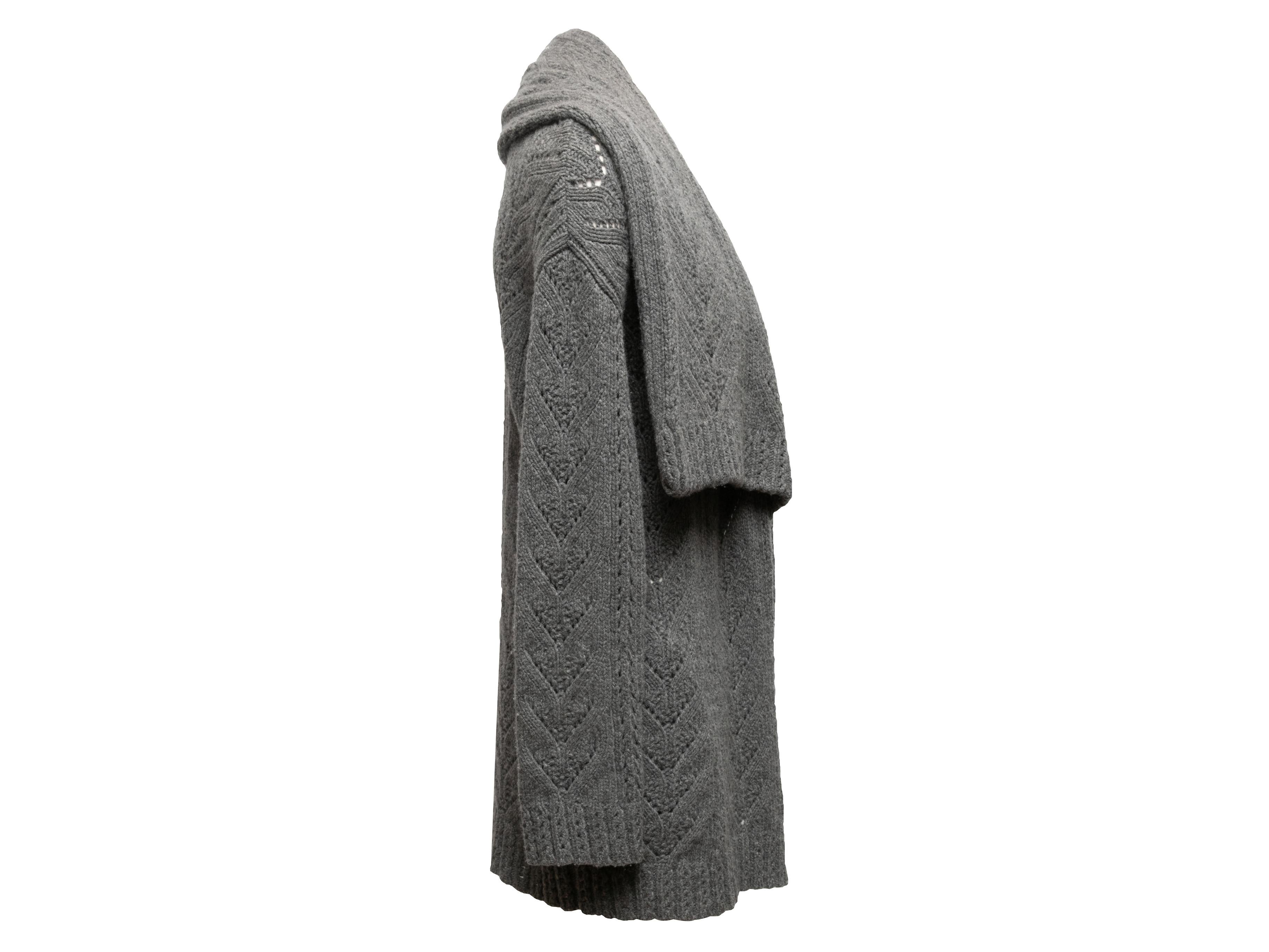 Grey Ralph Lauren Black Label Merino Wool & Cashmere Cardigan Size US M In Good Condition For Sale In New York, NY