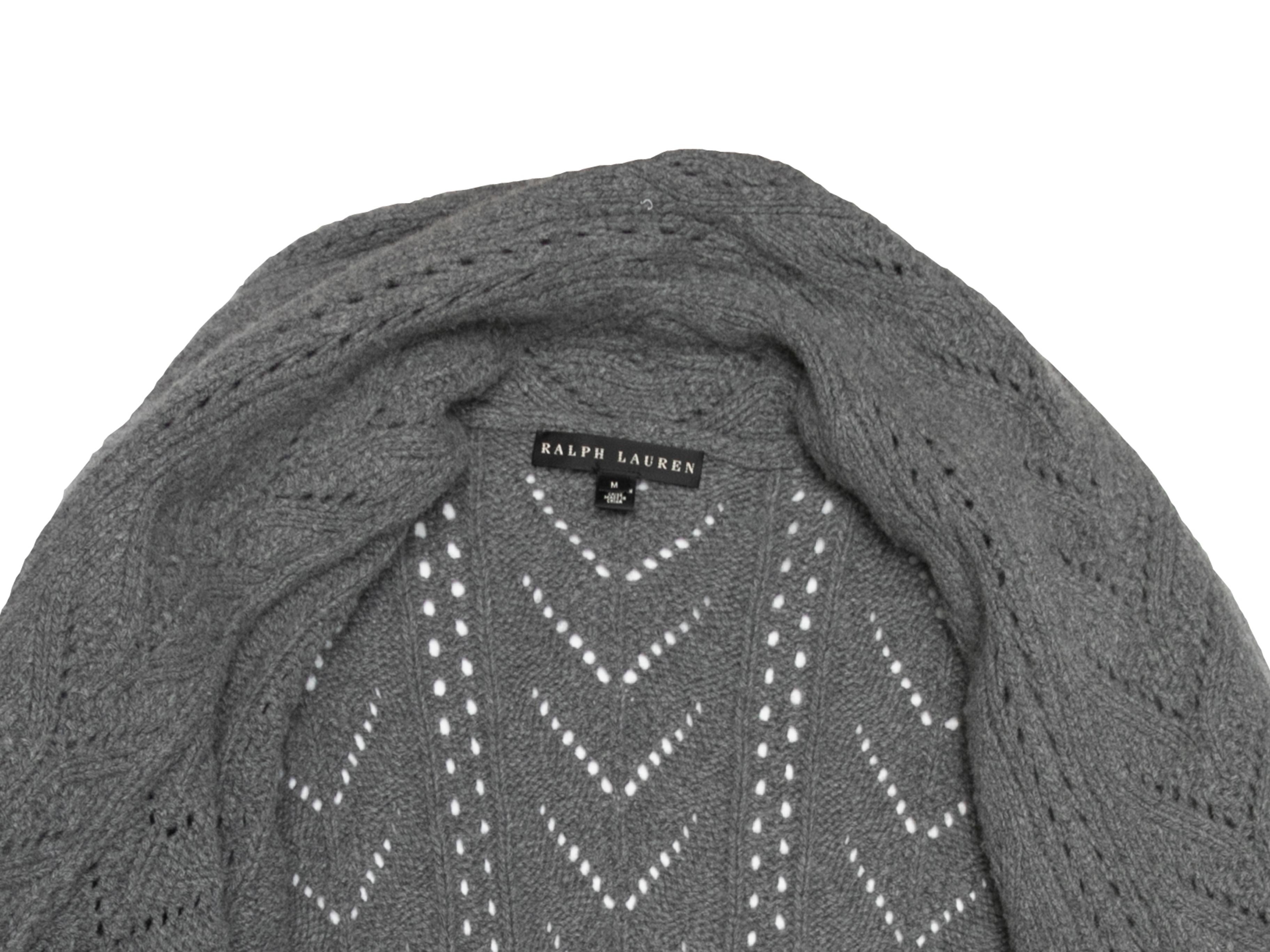 Women's Grey Ralph Lauren Black Label Merino Wool & Cashmere Cardigan Size US M For Sale