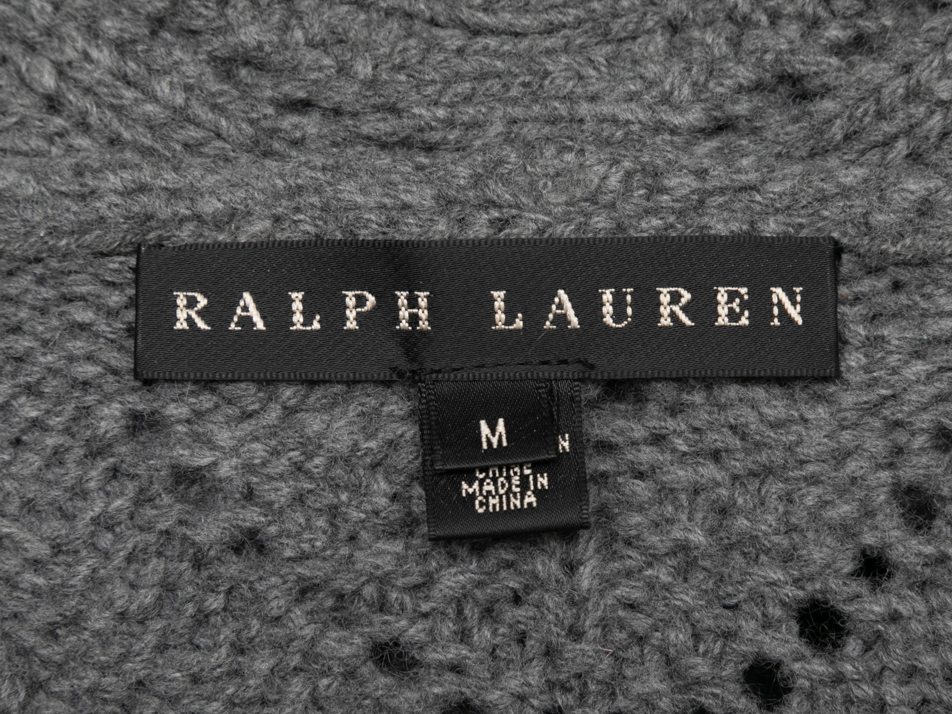 Grey Ralph Lauren Black Label Merino Wool & Cashmere Cardigan Size US M For Sale 1