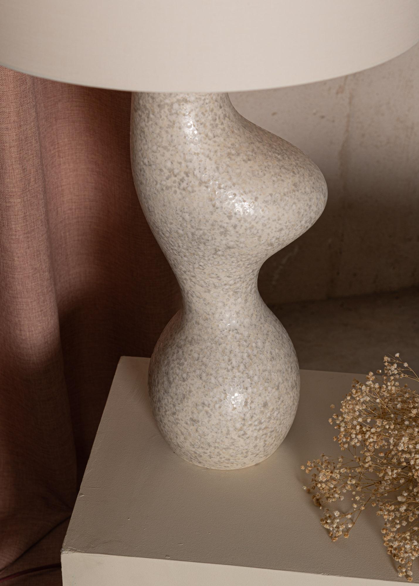 Spanish Grey Reactive Ceramic Venuso Table Lamp by Simone & Marcel For Sale