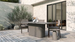 Modern Outdoor Dining Table in Fiberglass Resin, Customizable