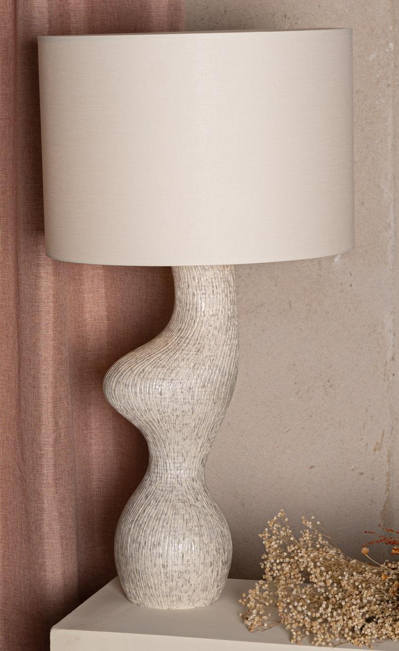 Grey Ribbed Ceramic Venuso Table Lamp by Simone & Marcel
Dimensions: Ø 50 x H 78 cm.
Materials: Cotton and ceramic.

Also available in different ceramic options. Custom options available on request. Please contact us. 

All our lamps can be wired